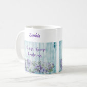 Inspirerend Kindness Blue Floral Koffiemok (Voorkant links)