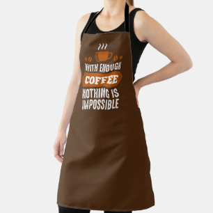 Inspirerend koffie woord kunst schort