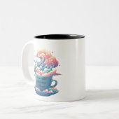 Inspirerend koffieofferte tweekleurige koffiemok (Voorkant links)