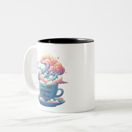 Inspirerend koffieofferte tweekleurige koffiemok (Voorkant links)