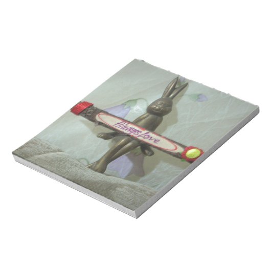 Inspirerend konijn: altijd liefde teken kunst afdr notitieblok (Gedraaid)