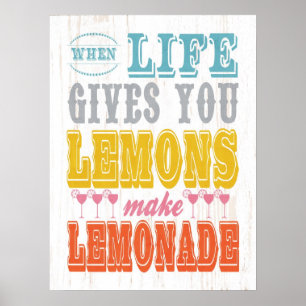 Inspirerend kunst-wanneer het leven je leemons laa poster