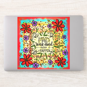 Inspirerend "Laat het gebeuren" Floral Sticker
