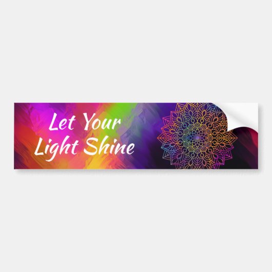 Inspirerend Laat je licht stralen Mandala Bumpersticker (Voorkant)