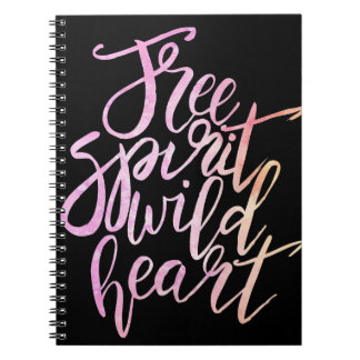 inspirerend laptop "Free Spirit, Wild Heart" Notitieboek