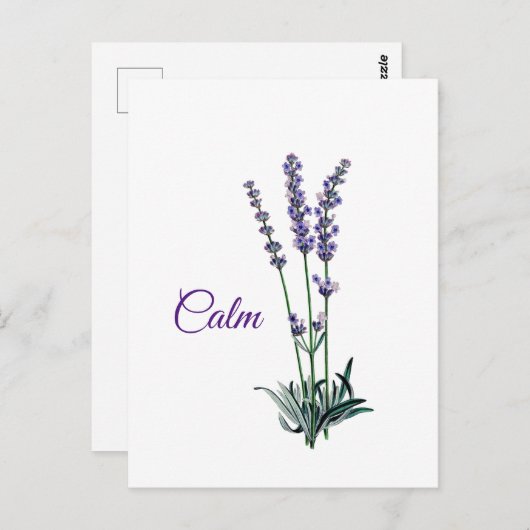 Inspirerend lavenderventiel briefkaart (Voorkant / Achterkant)