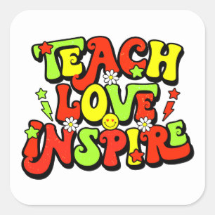 Inspirerend leercitaat vierkante sticker
