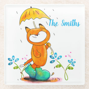 Inspirerend lentesvos met paraplu glazen onderzetter