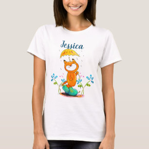 Inspirerend lentesvos met paraplu t-shirt