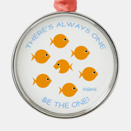 Inspirerend leraar Quote Cute Goldfish Cartoon Metalen Ornament