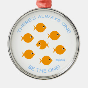 Inspirerend leraar Quote Cute Goldfish Cartoon Metalen Ornament