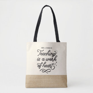 Inspirerend lerarenwaardering Faux Burlap tot Draagtas