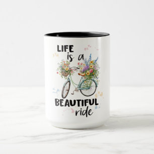 Inspirerend leven is een mooie fietstocht mok