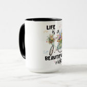 Inspirerend leven is een mooie fietstocht mok (Voorkant links)