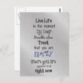 Inspirerend levensstandaard briefkaart (Voorkant / Achterkant)