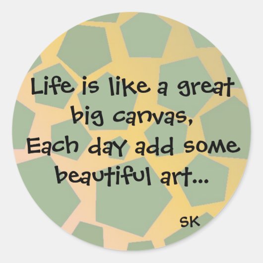 Inspirerend levensstandaard ronde sticker (Voorkant)