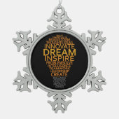 Inspirerend lichtbulbversieringen tin sneeuwvlok ornament (Voorkant)