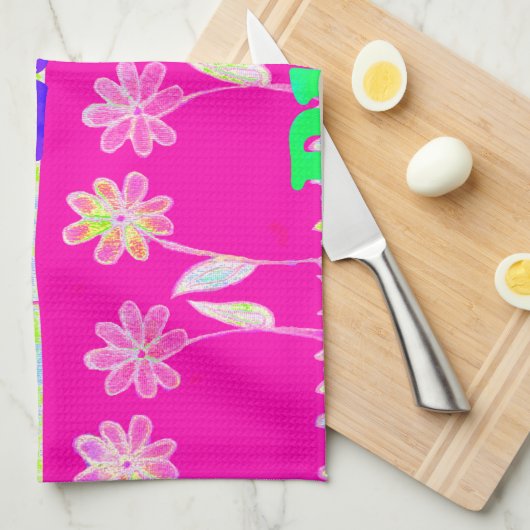 Inspirerend liefde eten spelen bloem ontwerp theedoek (Quarter Fold)