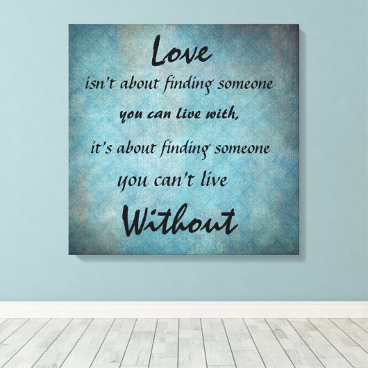 Inspirerend Liefde Quote Canvas Print (Insitu (Houten vloer))