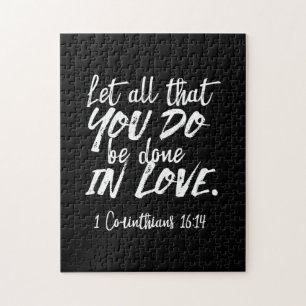 Inspirerend liefde Schrift - 1 Korintiërs 16:14 Legpuzzel
