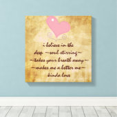 Inspirerend liefdesquote canvas afdruk (Insitu (Houten vloer))