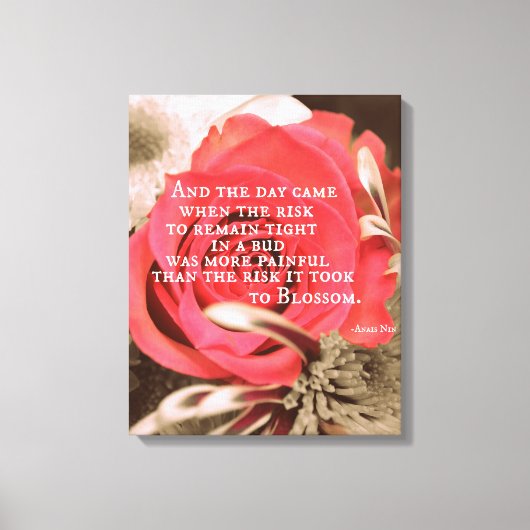 Inspirerend Life Quote over Risico Canvas Afdruk (Voorkant)