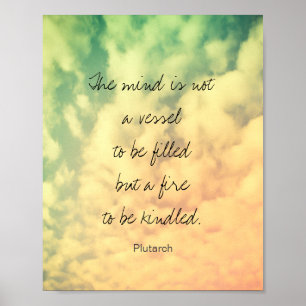 inspirerend literair citaat van Plutarch word art Poster