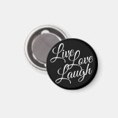 Inspirerend Live Love Laugh Elegant White Script Magneet (Voorkant / Achterkant)