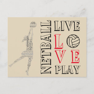 Inspirerend Live Love Play Netball Quote Briefkaart