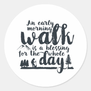 Inspirerend loopbaan van het Citaat Morning Wakout Ronde Sticker