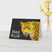 Inspirerend luipaard Verblijf Wild Black Kaart (Gele Bloem)