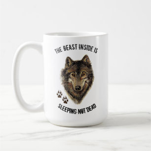 Inspirerend maar vun Beast Quote Wolf Animal Koffiemok