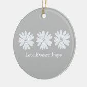 Inspirerend madeliefjes keramisch ornament (Links)