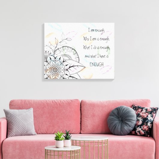Inspirerend mandala citeert wandcanvas canvas afdruk (Insitu (Woonkamer))