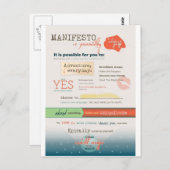 Inspirerend manifest briefkaart (Voorkant / Achterkant)