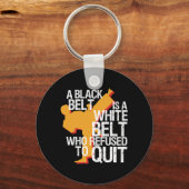 Inspirerend martiumarts zwarte gordel sleutelhanger (Voorkant)