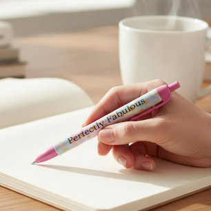 Inspirerend Meisjesachtig Roze Schrijven Zwarte Inkt Pen