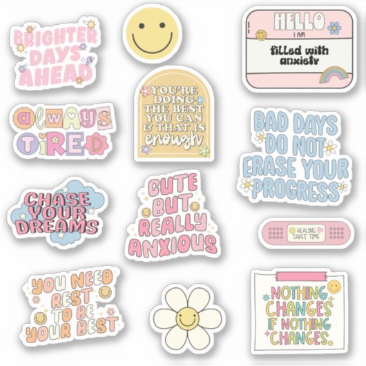 Inspirerend Mental Health Sticker Pack (Voorkant)