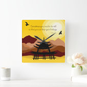 Inspirerend Mindful Quote-klok Vierkante Klok (Huis)