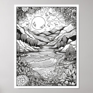 Inspirerend/Mindfulness Volwassen Kleurplaten Poster