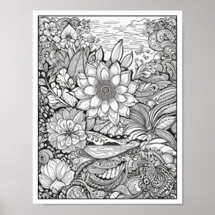 Inspirerend/Mindfulness Volwassen Kleurplaten Poster