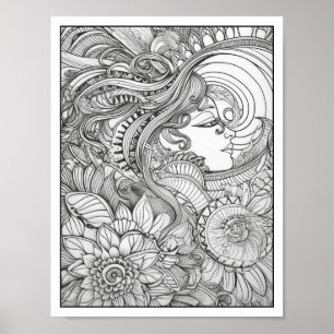 Inspirerend/Mindfulness Volwassen Kleurplaten Poster