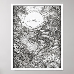 Inspirerend/Mindfulness Volwassen Kleurplaten Poster