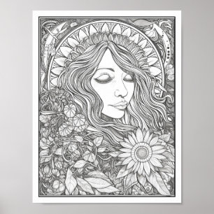 Inspirerend/Mindfulness Volwassen Kleurplaten Poster