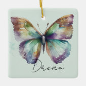 Inspirerend Mint Aqua Blue Dream Butterfly Keramisch Ornament (Voorkant)