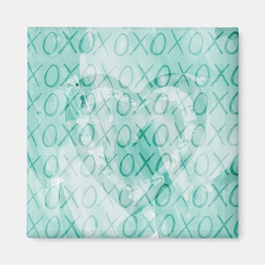 Inspirerend Mint XOXO Love Magneet (Voorkant)
