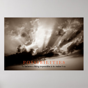 Inspirerend mogelijkheden Wolken Sepia zonsonderga Poster