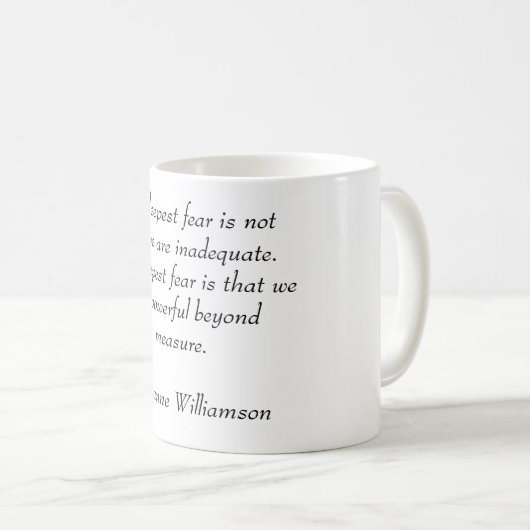 Inspirerend Mok "Onze diepste angst" (Voorkant rechts)