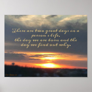 Inspirerend! Mooie zonsondergang! Poster
