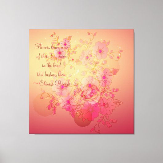 Inspirerend Morning Glory Floral Wrapped Canvas (Voorkant)